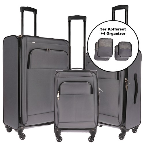 3er kofferset stoffkoffer - kofferset,